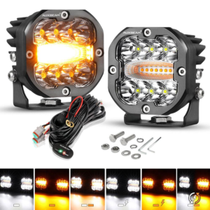 Auxbeam XP-ULTRA Series 3 INCH 96W 9600LM LED PODS 6 MODES WHITE AMBER FLASHING LED DRIVING LIGHTS