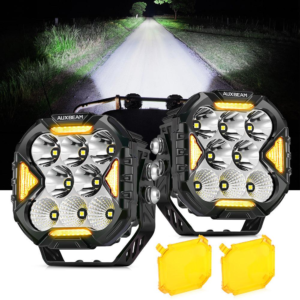 Auxbeam CUBE-Z Series 4 Inch Combo LED Pod Lights Off Road Lights with White DRL & Amber Turn Signal Lights