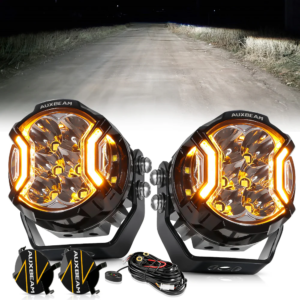 Auxbeam V-ULTRA Series  3 Inch 108W LED Side Shooter White Pod Lights with Amber DRL