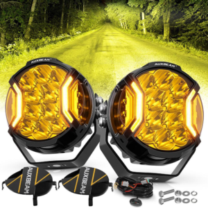 Auxbeam V-ULTRA Series  5 Inch 172W LED Side Shooter Amber Pod Lights with Amber DRL