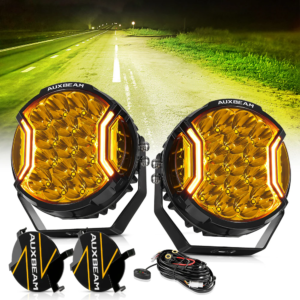 Auxbeam V-ULTRA Series  7 Inch 226W LED Side Shooter Amber Pod Lights with Amber DRL