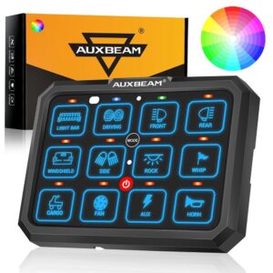 Auxbeam 12 Gang RB120 RGB Switch Panel, Toggle Momentary Pulsed Mode Supported