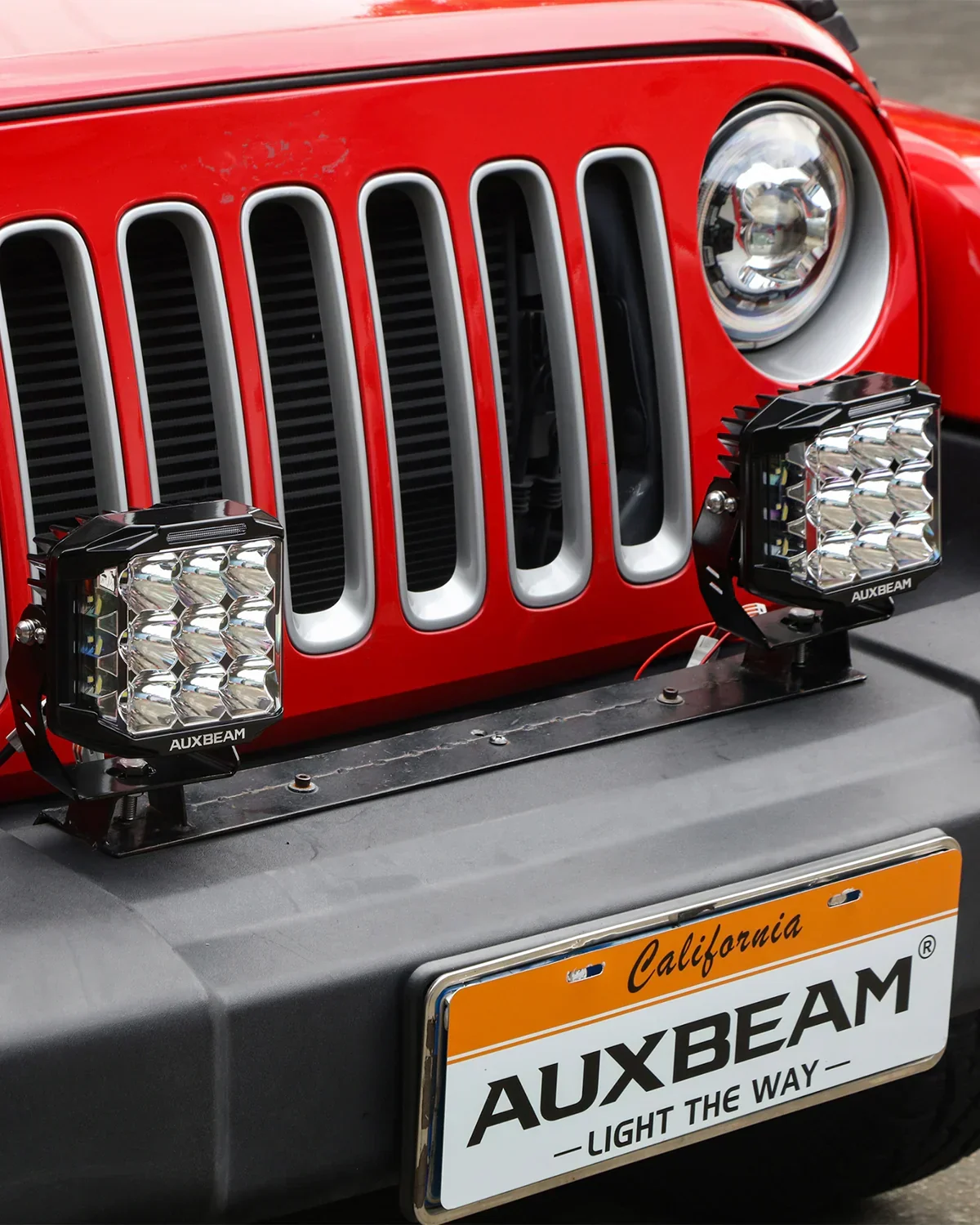 Auxbeam V-MAX Series 7 Inch 228W 26100LM Spot Beam Side Shooter LED Square Pod Lights with Amber DRL&Backlight - Image 3