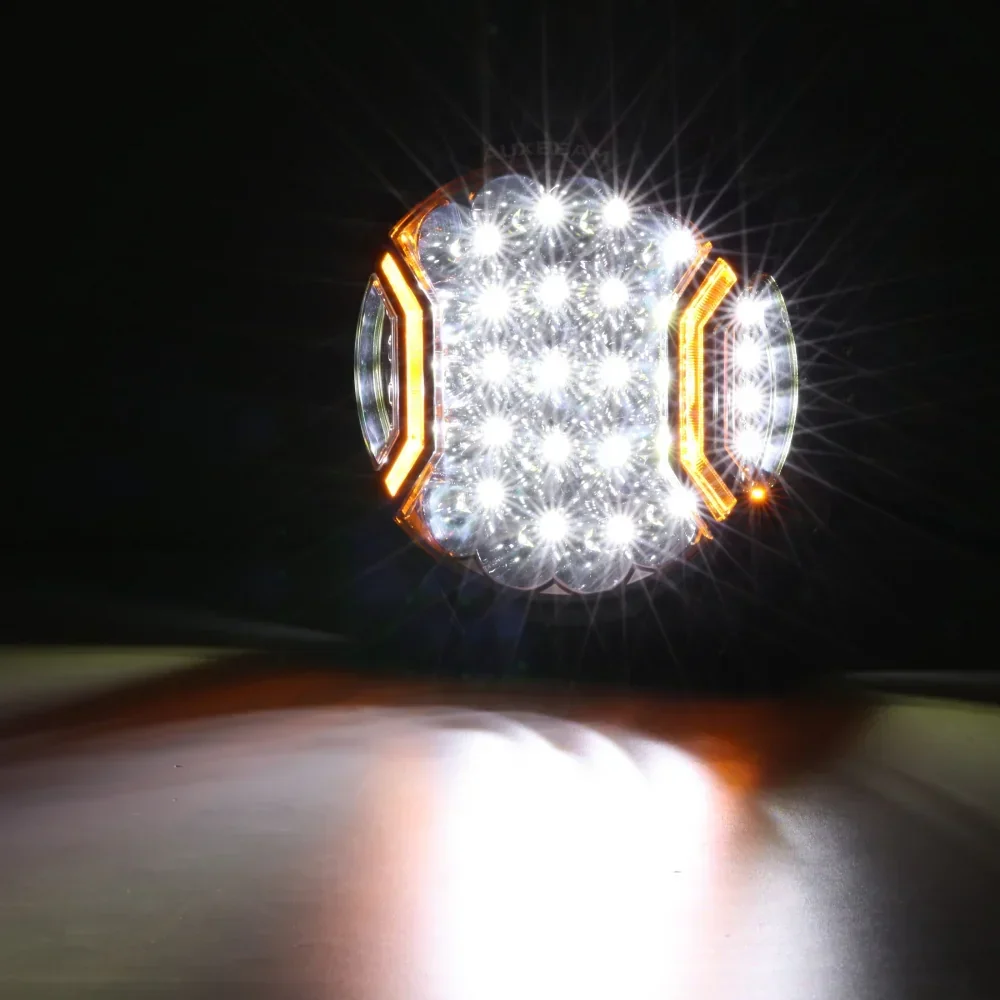 Auxbeam V-ULTRA 9 Inch 300W LED Side Shooter White Driving Lights with Amber DRL - Image 2