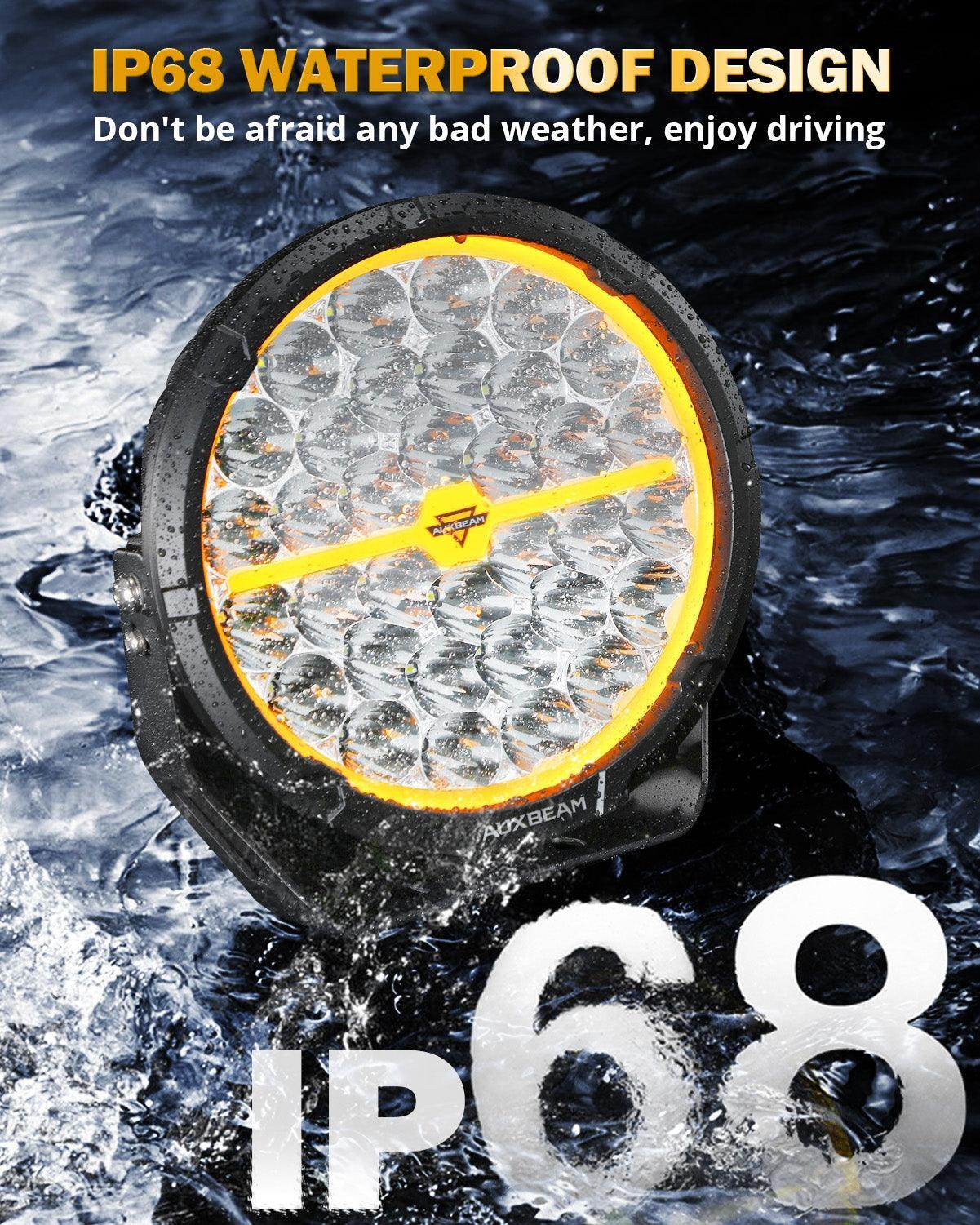 Auxbeam RAY-L Series 9 Inch 318W 34180LM Dual DRL Offroad LED Driving Lights - Image 4