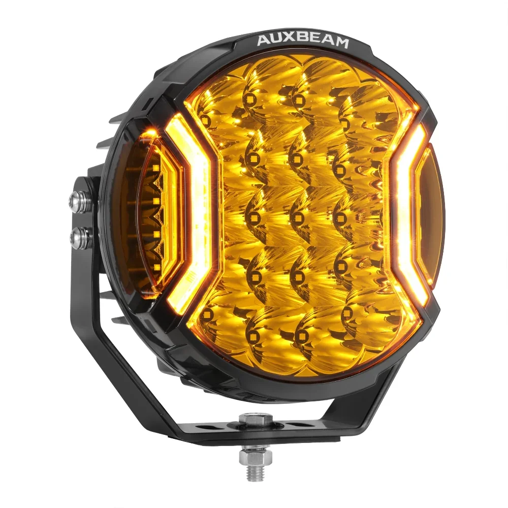 Auxbeam V-ULTRA 9 Inch 300W LED Side Shooter Amber Driving Lights with Amber DRL - Image 5
