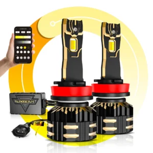 Auxbeam H11 H9 H8 H16 LED Bulb 110W 25000LM GX with App Control Dual Color